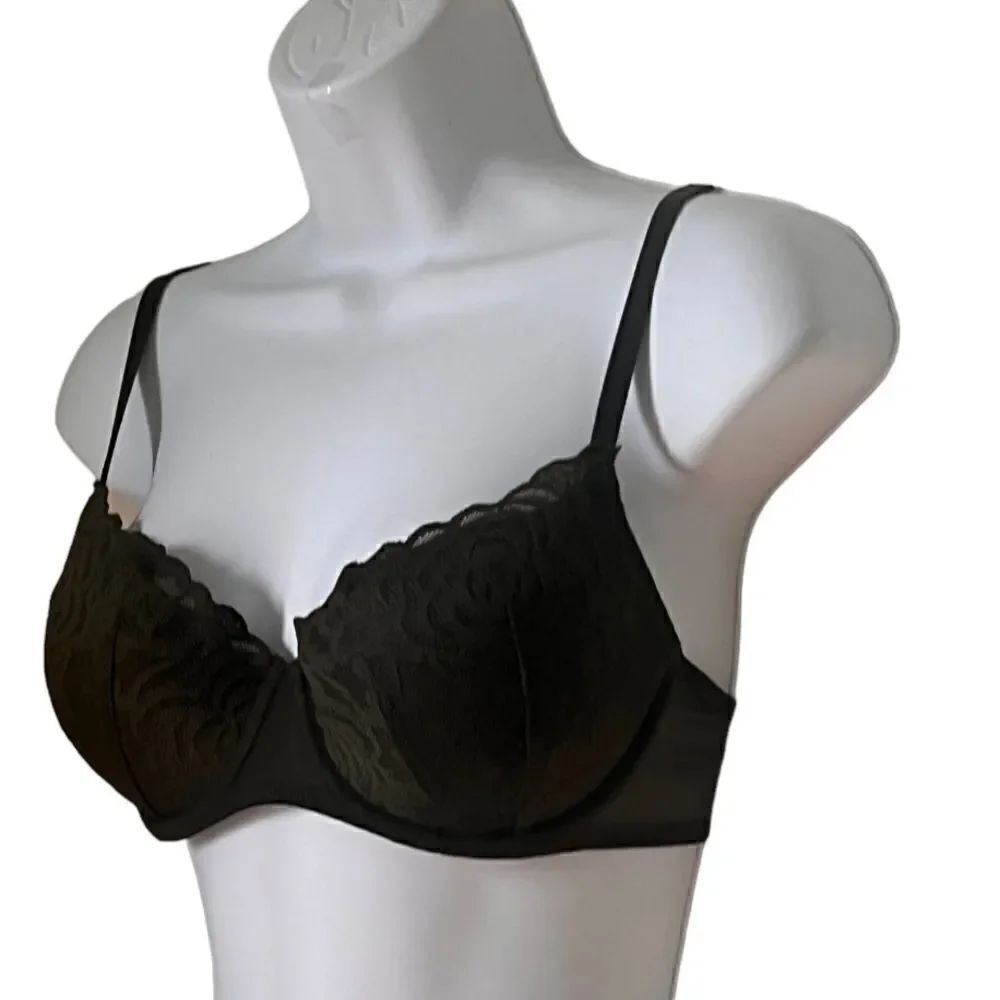 Victoria Secret PINK Lace Olive Green Push Up Bra Sz 34C